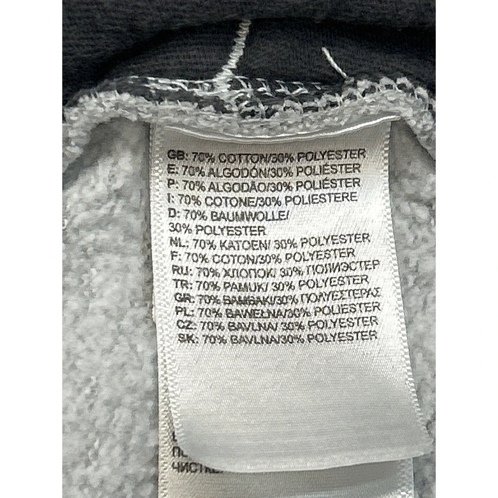 The North Face Hoodie Mens M Gray Vertical Logo Graphic Pullover Sweatshirt